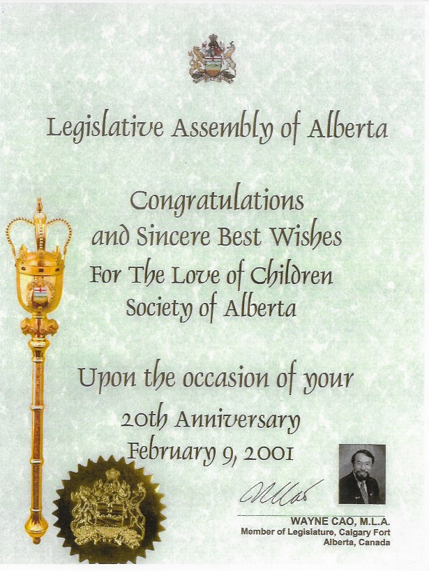 Alberta Legislative Assembly 20th Anniversary